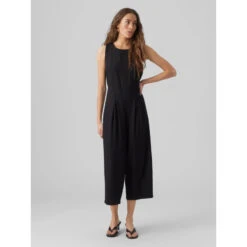 Combinaison Pantalon En Lin Milo Noir Femme - Vero Moda -ONLY || Vero Moda Soldes Boutique combinaison pantalon en lin milo noir femme vero moda 2