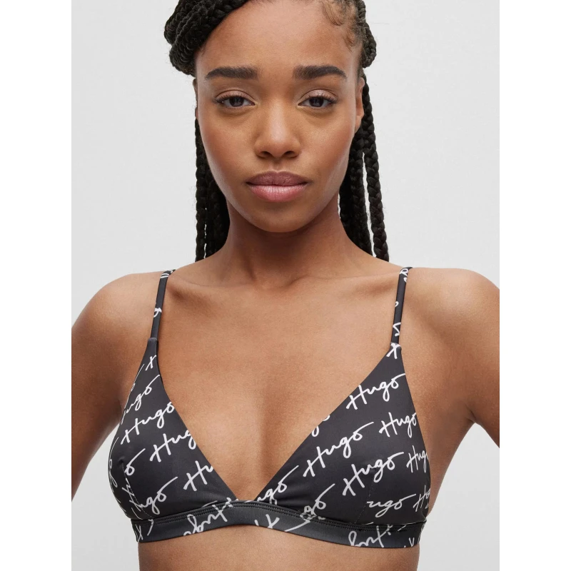 Haut De Maillot De Bain Triangle Signature Noir Femme - Hugo 5 Haut De Maillot De Bain Triangle Signature Noir Femme - Hugo – Image 3