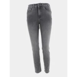 Jean Cropped Skinny Secret Glamour Gris Femme - Salsa
