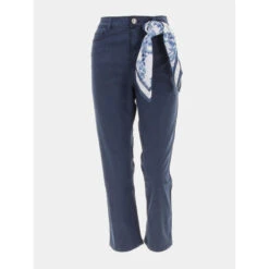 Jean Skinny 7/8 Capri Foulard Bleu Marine Femme - Guess