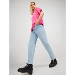 Jean Taille Haute Mom Lisbon Bleu Clair Femme - JJXX -ONLY || Vero Moda Soldes Boutique jean taille haute mom lisbon bleu clair femme jjxx 3