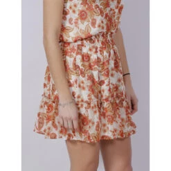 Jupe à Fleurs Andreva Orange Femme - Deeluxe -ONLY || Vero Moda Soldes Boutique jupe a fleurs andreva orange femme deeluxe 2
