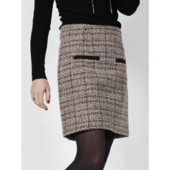 Jupe Droite Taille Haute Multico Rose Femme - Morgan -ONLY || Vero Moda Soldes Boutique jupe droite taille haute multico rose femme morgan 2