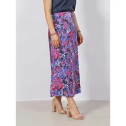 Jupe Midi à Fleurs Satin Mayra Multicolore Femme - Only -ONLY || Vero Moda Soldes Boutique jupe midi a fleurs satin mayra multicolore femme only 2