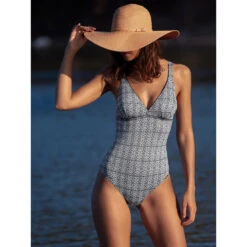 Maillot De Bain 1 Pièce Eva Imprimé Bleu Femme - Grain De Sable -ONLY || Vero Moda Soldes Boutique maillot de bain 1 piece eva imprime bleu femme grain de sable 3