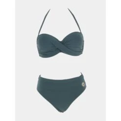 Maillot De Bain 2 Pièces Uni Vert Femme - Grain De Sable -ONLY || Vero Moda Soldes Boutique maillot de bain 2 pieces uni vert femme grain de sable 2