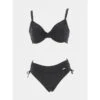 Maillot De Bain 2 Pièces Zigzag Relief Noir Femme - Grain De Sable -ONLY || Vero Moda Soldes Boutique maillot de bain 2 pieces zigzag relief noir femme grain de sable