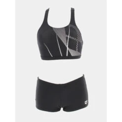 Maillot De Bain Natation 2 Pièces Energy Back Noir Femme - Arena