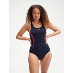 Maillot De Bain Natation Eco+ Noir Rose Femme - Speedo