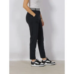 Pantalon Ceinture Taille Haute Kristiana Bleu Marine Femme - Hbt -ONLY || Vero Moda Soldes Boutique pantalon ceinture taille haute kristiana bleu marine femme hbt 2