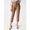 Pantalon Chino Cropped Slim Taille Haute Marron Femme - Salsa -ONLY || Vero Moda Soldes Boutique pantalon chino cropped slim taille haute marron femme salsa