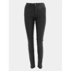 Pantalon Enduit Lyzie Noir Femme - Deeluxe