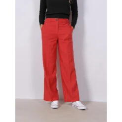 Pantalon Fluide Large Ciffany Rouge Femme - Vero Moda
