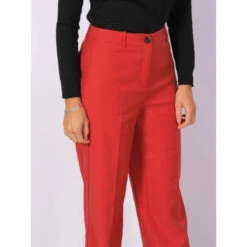Pantalon Fluide Large Ciffany Rouge Femme - Vero Moda -ONLY || Vero Moda Soldes Boutique pantalon fluide large ciffany rouge femme vero moda 3