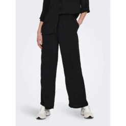 Pantalon Fluide Large Divya Noir Femme - Jacqueline De Yong