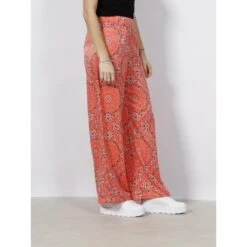 Pantalon Imprimés Fluide Large Rina Rose Corail Femme - Vero Moda -ONLY || Vero Moda Soldes Boutique pantalon imprimes fluide large rina rose corail femme vero moda 2