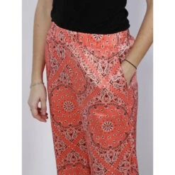 Pantalon Imprimés Fluide Large Rina Rose Corail Femme - Vero Moda -ONLY || Vero Moda Soldes Boutique pantalon imprimes fluide large rina rose corail femme vero moda 3