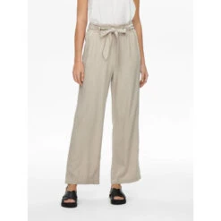 Pantalon Large En Lin Say Beige Femme - Jacqueline De Yong