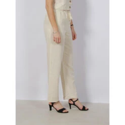Pantalon Lin Large Pailleté Ryle Beige Femme - Vero Moda -ONLY || Vero Moda Soldes Boutique pantalon lin large paillete ryle beige femme vero moda 2