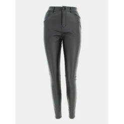 Pantalon Slim Enduit Nico Noir Femme - Tiffosi