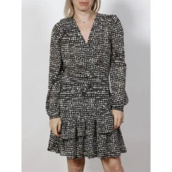 Robe à Pois Noir Femme - Morgan