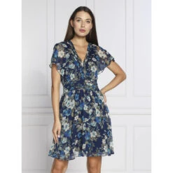 Robe Dahlia Bloom Bleu Femme - Guess -ONLY || Vero Moda Soldes Boutique robe dahlia bloom bleu femme guess 3