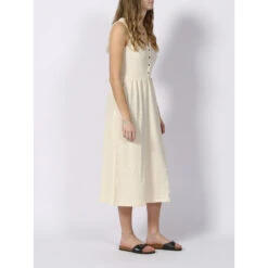 Robe Midi Aria Blanc Ivoire Femme - Deeluxe -ONLY || Vero Moda Soldes Boutique robe midi aria blanc ivoire femme deeluxe 2