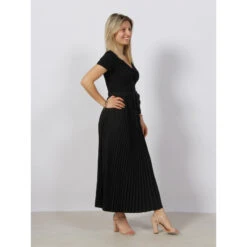 Robe Midi Plissée Erynn Noir Femme - Guess -ONLY || Vero Moda Soldes Boutique robe midi plissee erynn noir femme guess 2