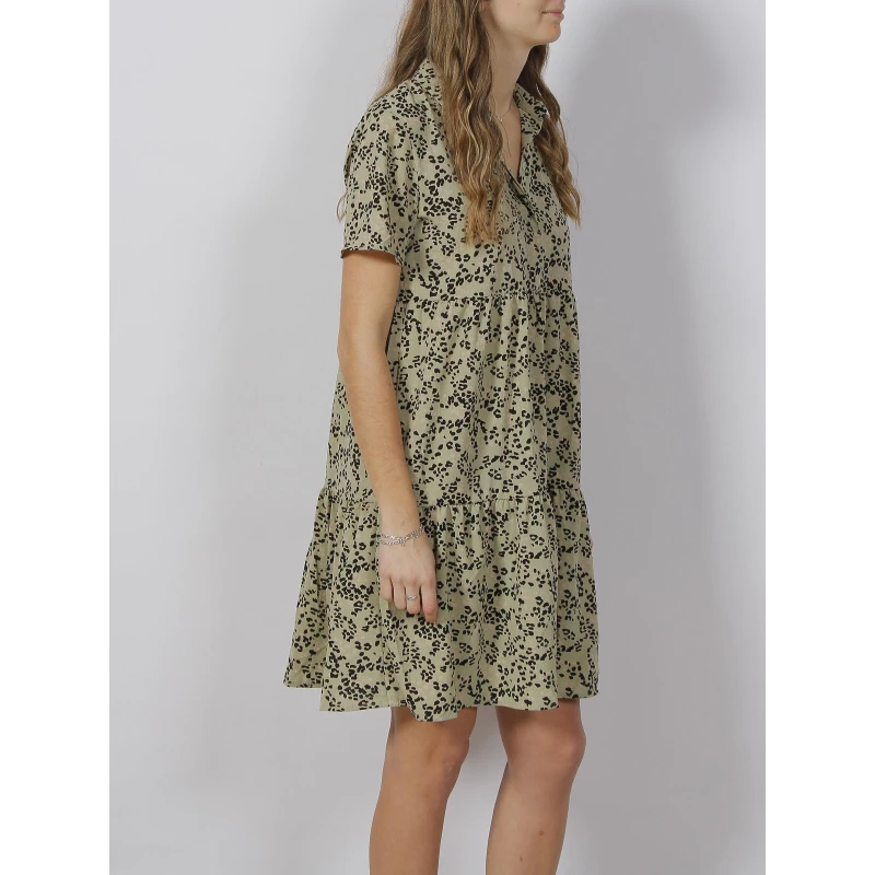 Robe Piper Animal Vert Femme - Jacqueline De Yong 5 Robe Piper Animal Vert Femme - Jacqueline De Yong – Image 3