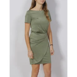 Robe Portefeuille Gathering Poplia Kaki Femme - Guess