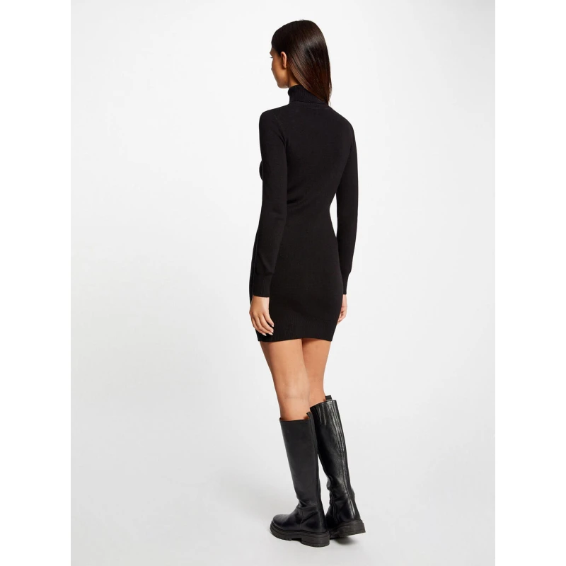 Robe Pull Ajustée Col Roulé Uni Noir Femme - Morgan 4 Robe Pull Ajustée Col Roulé Uni Noir Femme - Morgan – Image 2