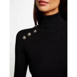 Robe Pull Ajustée Col Roulé Uni Noir Femme - Morgan 8 Robe Pull Ajustée Col Roulé Uni Noir Femme - Morgan -ONLY || Vero Moda Soldes Boutique robe pull ajustee col roule uni noir femme morgan 2
