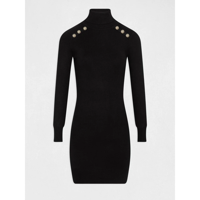 Robe Pull Ajustée Col Roulé Uni Noir Femme - Morgan 6 Robe Pull Ajustée Col Roulé Uni Noir Femme - Morgan – Image 4