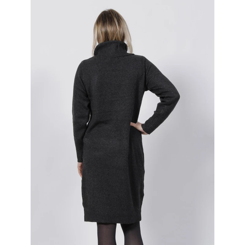 Robe Pull Col Roulé Mila Noir Femme - Deeluxe 4 Robe Pull Col Roulé Mila Noir Femme - Deeluxe – Image 2