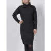 Robe Pull Col Roulé Mila Noir Femme - Deeluxe -ONLY || Vero Moda Soldes Boutique robe pull col roule mila noir femme deeluxe