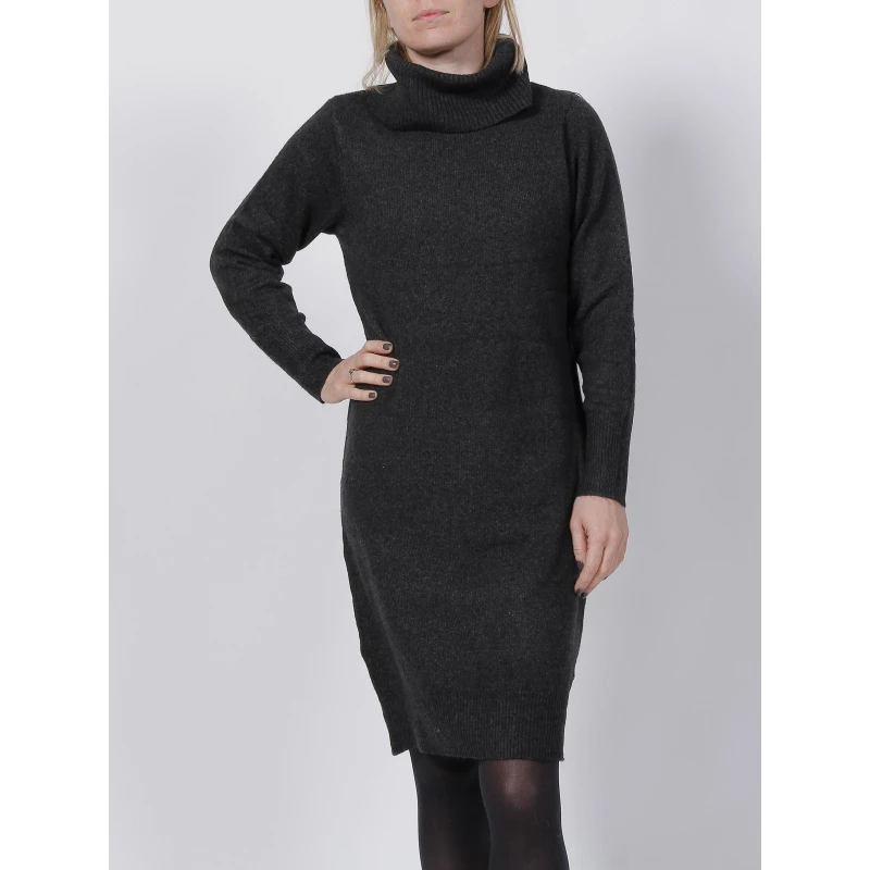 Robe Pull Col Roulé Mila Noir Femme - Deeluxe 3 Robe Pull Col Roulé Mila Noir Femme - Deeluxe
