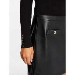 Robe Pull Jupe Simili Cuir 2 En 1 Noir Femme - Morgan -ONLY || Vero Moda Soldes Boutique robe pull jupe simili cuir 2 en 1 noir femme morgan 3