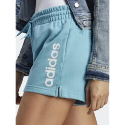 Short De Sport Linear Logo Bleu Femme - Adidas -ONLY || Vero Moda Soldes Boutique short de sport linear logo bleu femme adidas 3