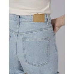 Short En Jean Taille Haute Mom Roller Bleu Femme - Teddy Smith -ONLY || Vero Moda Soldes Boutique short en jean taille haute mom roller bleu femme teddy smith 3