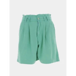Short Fluide En Lin Eloise Vert Femme - Teddy Smith