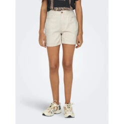 Short Mom Taille Haute Vega Beige Femme - Only