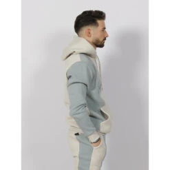 Sweat à Capuche Bicolore Double Logo Beige Bleu - Project X Paris -ONLY || Vero Moda Soldes Boutique sweat a capuche bicolore double logo beige bleu project x paris 2