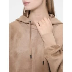 Sweat à Capuche En Suédine Zorina Beige Femme - Guess -ONLY || Vero Moda Soldes Boutique sweat a capuche en suedine zorina beige femme guess 3