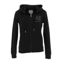 Sweat à Capuche Felpa Noir Femme - Armani Exchange