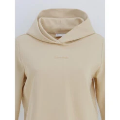 Sweat à Capuche Micro Logo Beige Femme - Calvin Klein -ONLY || Vero Moda Soldes Boutique sweat a capuche micro logo beige femme calvin klein 3