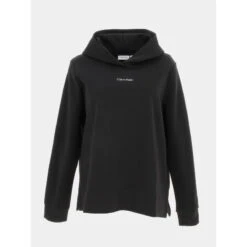 Sweat à Capuche Micro Logo Essential Noir Femme - Calvin Klein