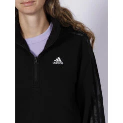 Sweat à Capuche Quarter Zip Ample Noir Femme - Adidas -ONLY || Vero Moda Soldes Boutique sweat a capuche quarter zip ample noir femme adidas 3
