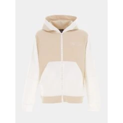 Sweat à Capuche Zippé Bicolore Beige - Project X Paris