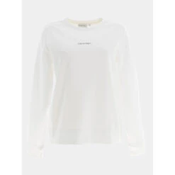 Sweat Micro Logo Blanc Femme - Calvin Klein