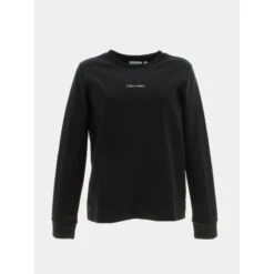 Sweat Micro Logo Noir Femme - Calvin Klein